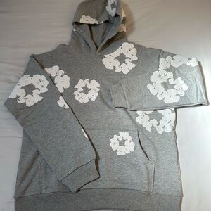 Grey Denim Tear Hoodie